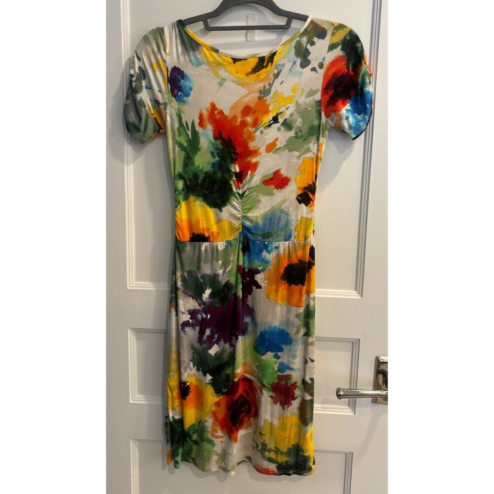 Anthropologie Weston Wear Size XS Watercolor Gathered Hemlock Dress - Picture 2 of 4